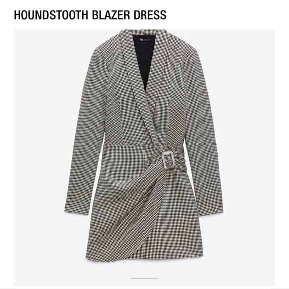 NWT ZARA HOUNDSTOOTH BLAZER DRESS - Picture 7 of 11